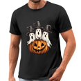 thumbnail image 5 of Gamivast Ghosts In Witch Hats T-Shirt for Men Halloween Pumpkin Graphic Print Short Sleeve Crewneck Tee Casual Fall Holiday Top Spooky Novelty Shirt Everyday Wear Black M, 5 of 5