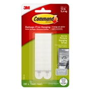 Command Narrow Picture Hanging Strips, White, 4 Pairs
