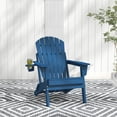 thumbnail image 5 of Pipopa Folding Adirondack Chair with Cup Holder,HDPE All Weather Outdoor Fire Pit Chair for Patio,Poolside,Garden,Blue, 5 of 7
