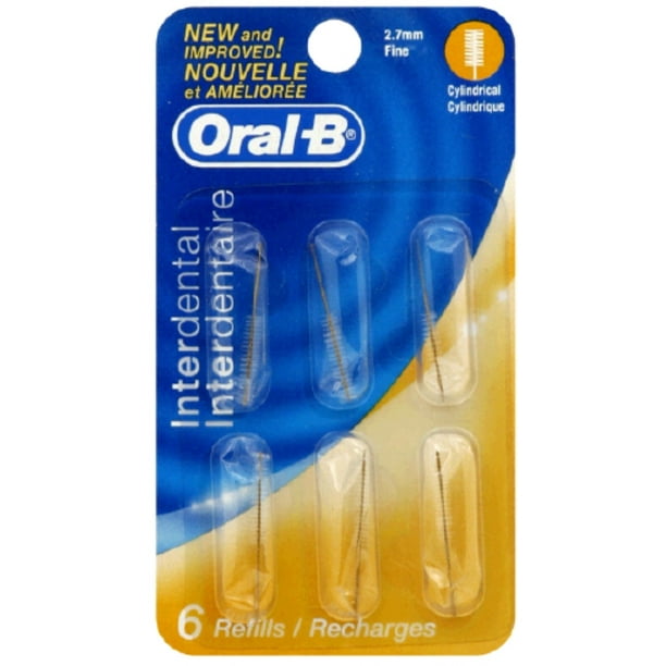 OralB Interdental Brush Refills Cylindrical 6 Each (Pack of 6