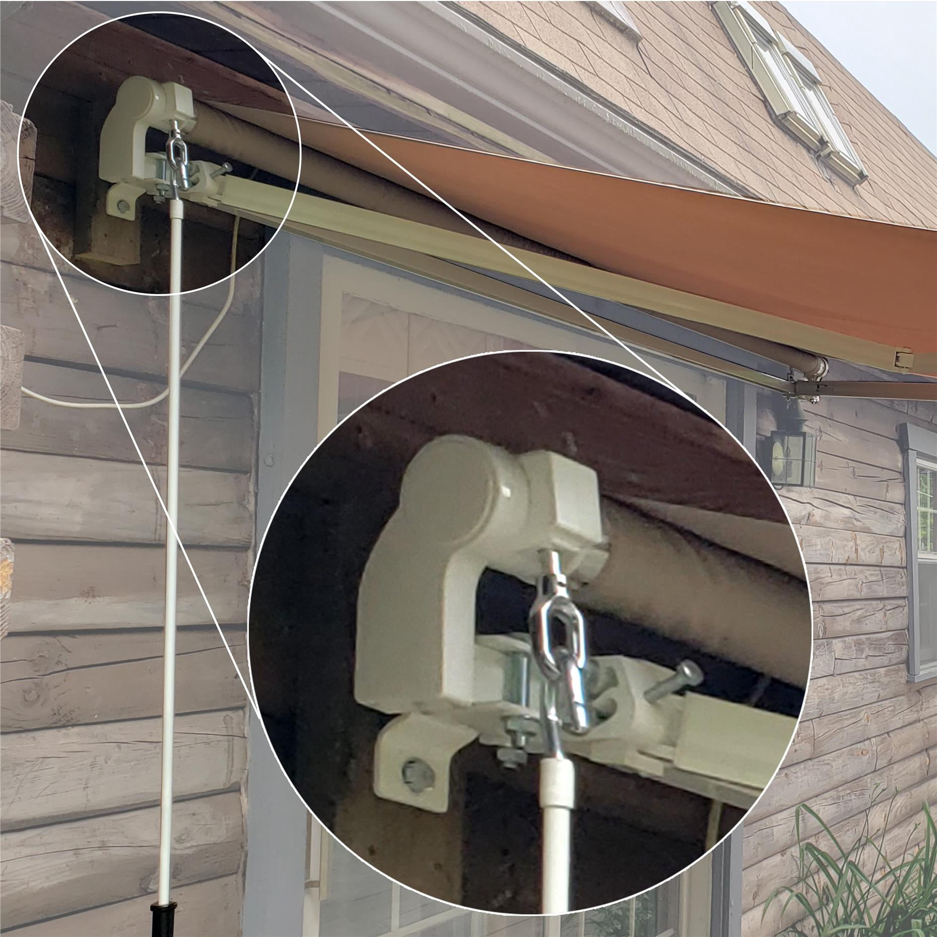 ALEKO White Hook Style Steel Hand Crank for Retractable Awnings