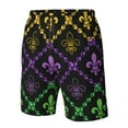 thumbnail image 5 of Disketp Men'S Swim Trunks Hawaiian Breathable Surf Beach Swimsuits Mesh Lining Beach Shorts With Pockets-Mardi Gra Geometric, 5 of 9