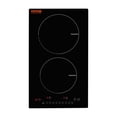 thumbnail image 2 of Electric Cooktop, 2 Burners, 12'' Induction Stove Top, Built-in Magnetic Cooktop 1800W, 9 Heating Level Multifunctional Burner, LED Touch Screen w/ Child Lock & Over-Temperature Protection, 2 of 11