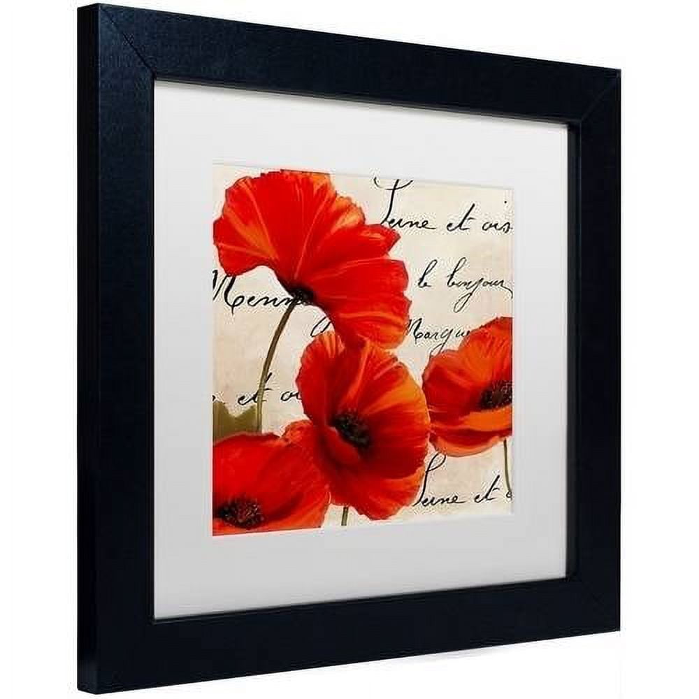 Trademark Fine Art "Coquelicots Rouge I" Canvas Art by Color Bakery White Matte, Black Frame