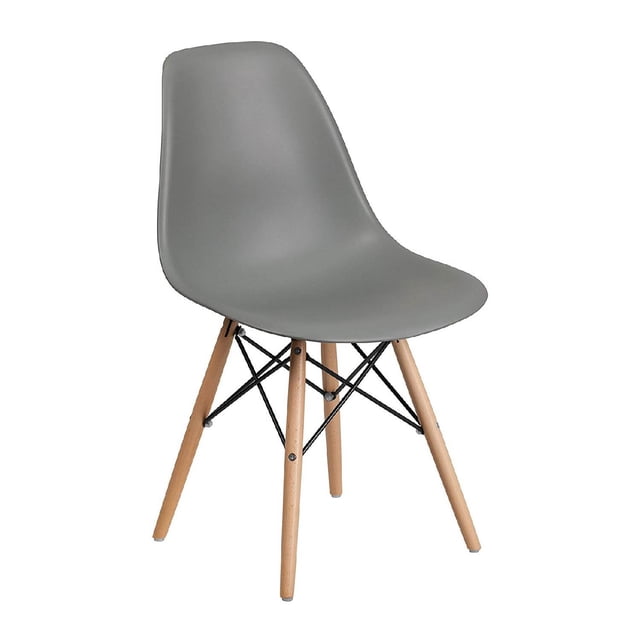 Silla Tipo Eames De Comedor Asiento Pp, Modernas gris