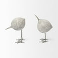 thumbnail image 3 of Mercana Snipe I Bird Ornament with metal feet made of Whitewashed Brown Wood, 3 of 6