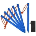 thumbnail image 1 of Estacas de Tienda de 7IN [6PCS] - Clavos de Tierra de Aluminio con Cuerdas Reflectantes - [Azul] Estacas de Camping con Bolsa de Transporte, 1 of 1