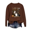 thumbnail image 2 of Trikvn Women's Cute Ghost Reading Book Graphic Sweatshirts Long Sleeve Crewneck Pullover Tops Casual Retro Halloween Season Shirts Cozy Book Lover Apparel, 2 of 5