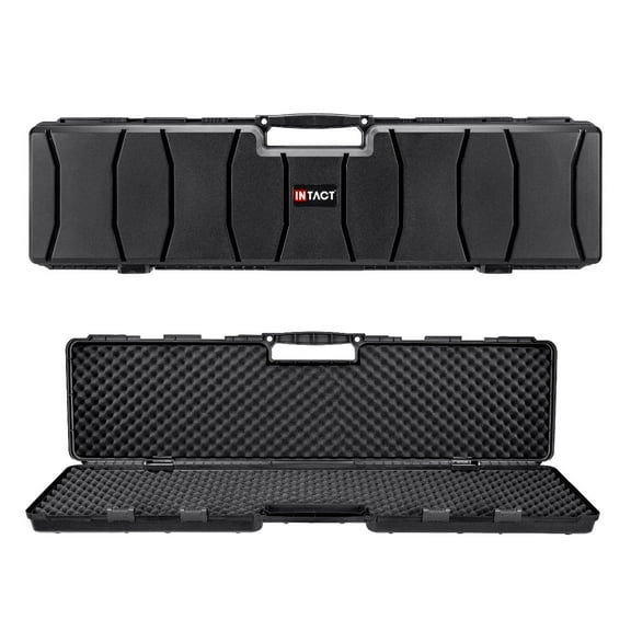 Eylar 48 Inch Intact Series Hard Shell Rifle Case, Lightweight and Durable Stacker Design with Foam (Black)