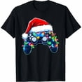 thumbnail image 1 of Video Game Controller Christmas Santa Hat Gamer Play Unisex T-Shirt, 1 of 4