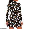 thumbnail image 2 of Yuyamidu Ghost Pumpkin Womens Tennis Golf Dress Built in Shorts Halloween Exercise Workout Dress with Pocket Slim Fit Long Sleeve Golf Athletic Dresses Size XL, 2 of 7