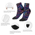 thumbnail image 5 of Fuzoiu Multicolor Bowling Print Adult Socks, Crew Moisture-wicking Socks, Unisex Cushion Crew Socks,Casual Sports Ankle Socks, 5 of 7