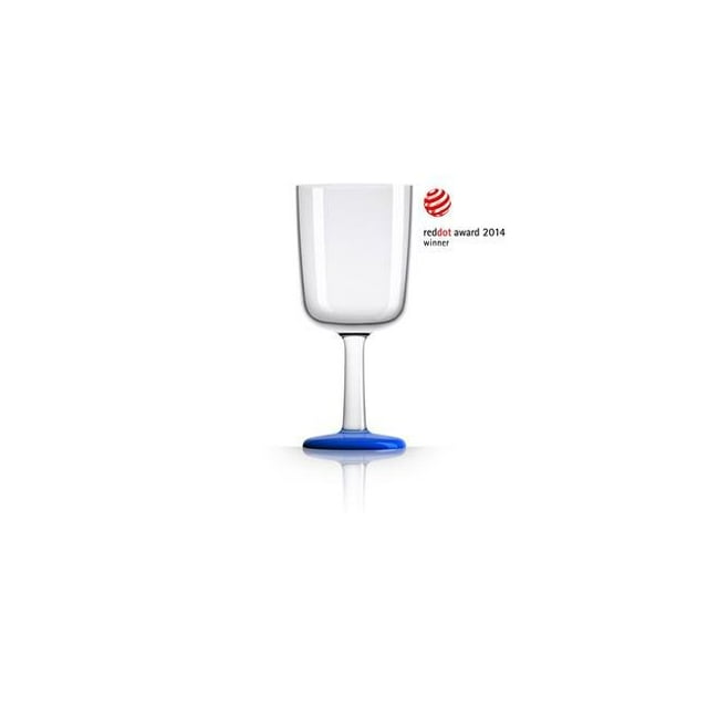 MARC NEWSON PM832 Verre à Vin - Base Antidérapante Bleu Klein - Pack de 4