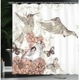 thumbnail image 4 of Ambesonne Vintage Shower Curtain, Birds Butterflies Art, 69"Wx84"L, Brown Tan, 4 of 5