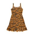 thumbnail image 4 of Uourmeti Girls Capybara Floral Print Sundress Summer Spaghetti Strap Midi Dress Soft A Line Swing Tiered Dress for Kids Cartoon Capybara Clothes, 4 of 6