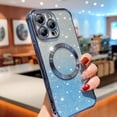 thumbnail image 2 of Decase Cover For iPhone 12 Pro, Mag Safe Bling Case,Luxury Plating Cute Glitter Anti-Scratch Shockproof Cover,with Full Camera Protection Magnetic,Case for Women Girls, blue, 2 of 3