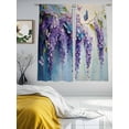 thumbnail image 3 of Butterfly Flower Sheer Curtains 63 Inch Length 2 Panels Set, Pastoral Purple Painting Grunge Art Voile Window Treatment Rod Pocket Curtains Sheers Drapes for Bedroom/Living Room/Kitchen 52x"63"x2, 3 of 7