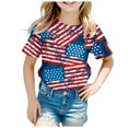 thumbnail image 4 of Mrzhqd Summer T-Shirts for Boys Girls Toddler Independence Day Short Sleeve Prints T Shirt Tops Clothes Sky Blue 3-4 Years, 4 of 4