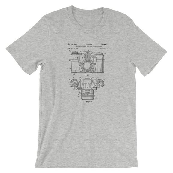 Mighty Circus Camera Patent T-Shirt - Gray, Tripple Extra Large