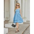 thumbnail image 4 of Arshiner Girls Summer Spaghetti Strap Dresses Flowy Tiered Ruched Smocked Back Casual Beach Midi Sundress, 4 of 9
