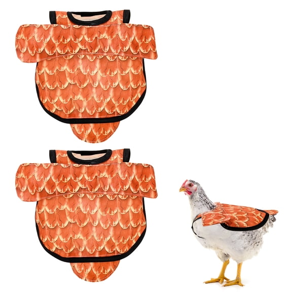 Uxcell 2-Pack Chicken Saddle for Hens, 6.3 Inch Polyester Chicken Apron Back Protector with Adjustable Strap [Orange]