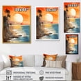thumbnail image 4 of Designart "Strip of Coastal Paradise under Sunset Glow I" Coastal Framed Wall Art - Coastal Orange Coastal Minimalism Living Room Framed Canvas Art, 4 of 6