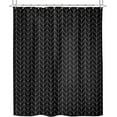 thumbnail image 6 of Herringbone Chevron Shower Curtain Extra Long 72x84 Inch Black Geometric Striped Modern Fashion Panel Decor Fabric Bathroom Set Polyester Waterproof 12 Pack Hooks, 6 of 6