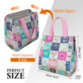 thumbnail image 3 of Pioneer Flower Floral Print Pattern Insulated Lunch Bag for Women & Adults,Large Portable Soft Cooler Lunch Bag,Thermal Food Storage Tote with Pearl Cotton,8.66L,8.75x5.75x9.5 Inch, 3 of 6
