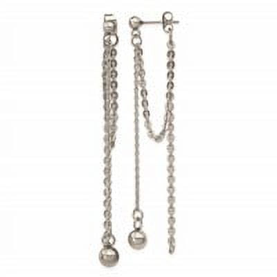 Primal Steel Stainless Steel Multi Chain Front and Back Post Dangle Earrings