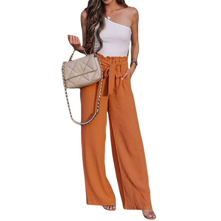 Chiclily Belted Wide Leg Pants for Women High Waisted Business