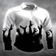 thumbnail image 1 of Camisa negra de manga larga para hombre para fiesta de finales de otoño, invierno, primavera y verano, cuello de camisa con estampado 3D de alta definición, 1 of 6