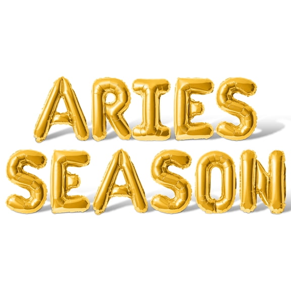Letter Balloons - ARIES SEASON 16" Inch Alphabet Letters Foil Mylar Balloon Aries Birthday Party Banner (Gold)