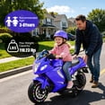 thumbnail image 6 of Xuanlur 24V Electric Motorcycle for Kids, Kids Motorcycle with Training Wheels, LED Light Up Wheels, Dual 390 Motors, Speed Up to 5 mph, Bluetooth Music, Ride On Toy for Kids 3-8 Years Old, Blue, 6 of 8