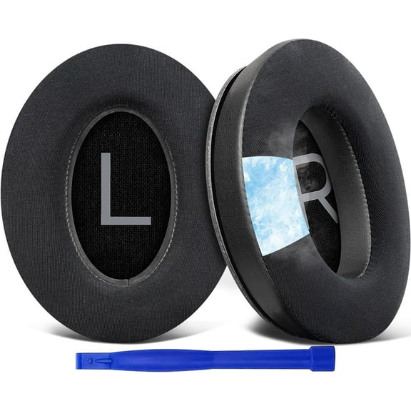 SOULWIT Cooling Gel Ear Pads Cushions Replacement for Bose QuietComfort 45 (QC45)/QuietComfort SE (QC SE)/Quiet Comfort Wireless Over-Ear Headphones, Earpads with Ice Silk Fabric - Black