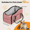 thumbnail image 3 of Pet Booster Seat For Cars, Dog Car Carrier With Safety Harness, Portable Travel Vehicle Pet Bed for Small Dogs, Cats Easy-Clean & Sturdy Construction, Pink, 3 of 10