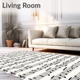 thumbnail image 2 of ODIKA 8'x10' Machine Washable Non-Slip Area Rug, Orchestral Composition Doormat Classical Score Arrangement High Traffic Rug, Beige, 656936, 2 of 7