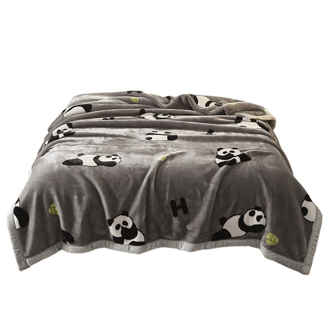 Qiweii Printed Double Layer Raschel Blanket,Thickened Warm Sofa Blanket