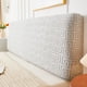 thumbnail image 1 of Xiao Hua 1 funda protectora elástica de felpa totalmente envuelta, extraíble y lavable para cabecera de dormitorio, funda protectora para respaldo de cama, largo 200 cm (gris claro), 1 of 5