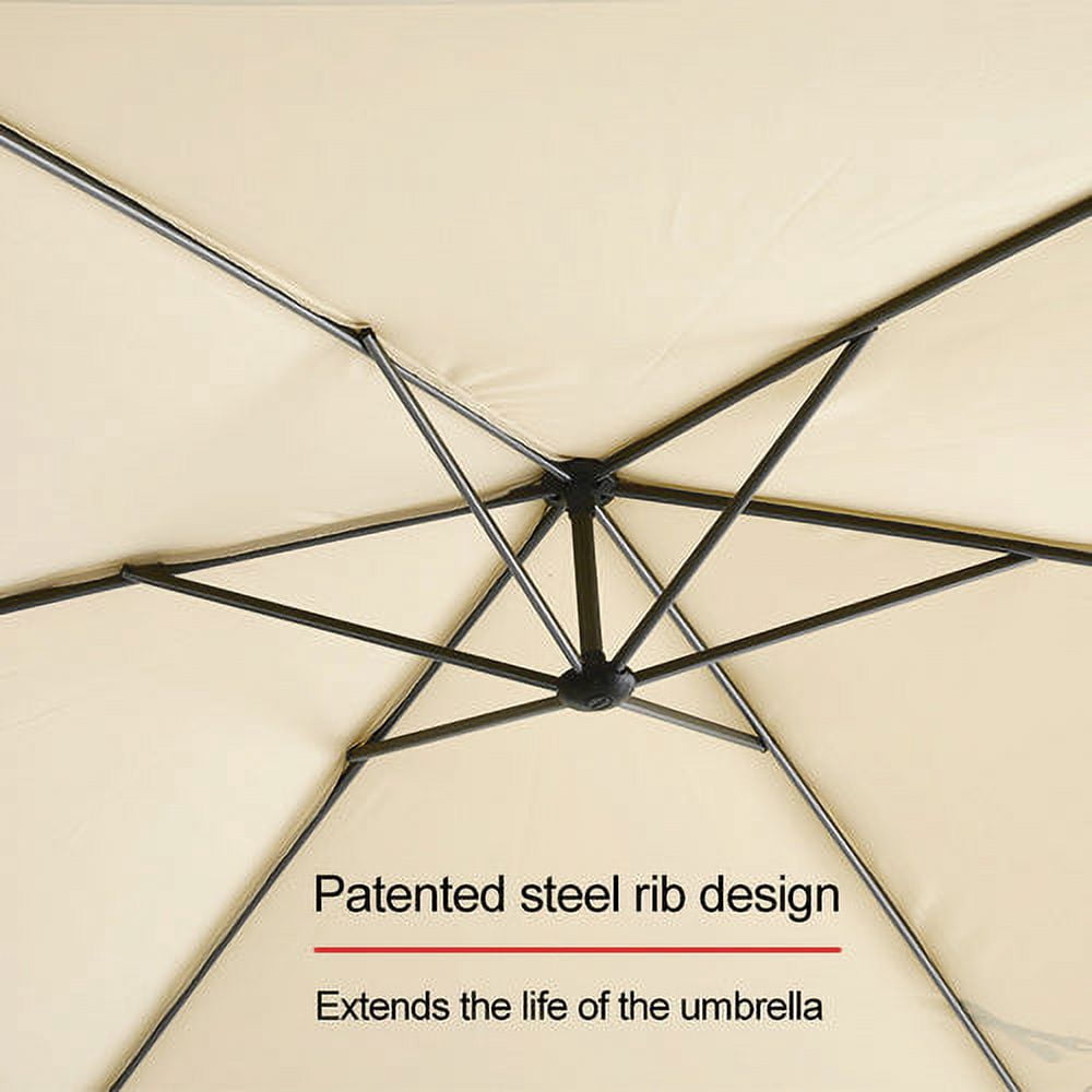 Abba Patio 10’ Valencia Outdoor Hanging Offset Cantilever Umbrella, Beige