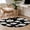 White, variant on White Daisy Floral Round Area Rug 4 FT, Non Slip Indoor Outdoor Rug, Spring Summer Flowers Black Washable Soft Circular Carpet Non-Shedding Floor Mat for Coffee Table Nursery Foyer Balcony