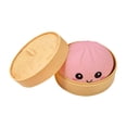 thumbnail image 1 of Pelota antiestrés en forma de bola de masa hervida, juguete novedoso para escritorio de oficina, linda y divertida para niños y adultos, cocinada al vapor Rosa, 1 of 8