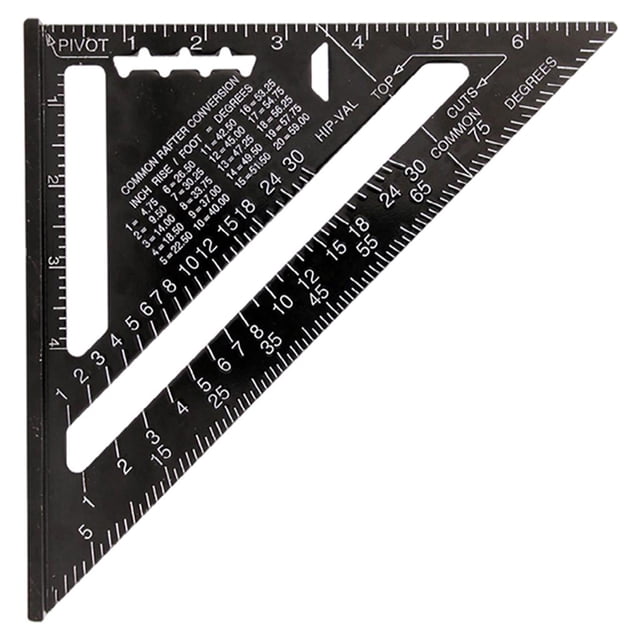 Dureza de 7 pulgadas precisión triangular de aluminio de la regla de 9 fácil de llevar Negro Zulema regla triangular