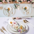 thumbnail image 2 of Pink Spring Floral Cloth Napkins, Pastoral Botanical Watercolor Flowers Washable and Reusable Dinner Napkins Set of 4, Table Napkin for Kitchen Party Birthday Wedding Hotel Housewarming 20"x20", 2 of 8