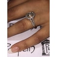 thumbnail image 4 of Pompeii VS 1/2ct Pave Halo Oval Engagement Split Shank Ring Setting 14K White Gold, 4 of 4