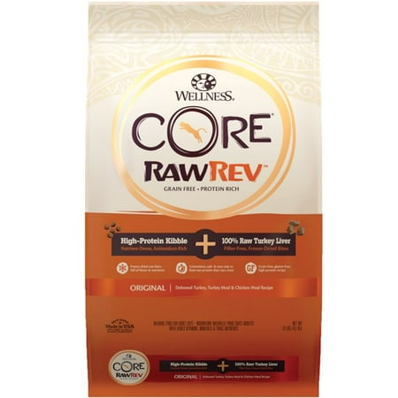 Wellness CORE RawRev Original Deboned Turkey, Meal & Chicken Meal Recipe, Dry Cat Food, 10 Pound Bag