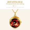 thumbnail image 3 of Avaner Analog Quartz Halloween Bat Ornament Pocket Watch Necklace Unisex with Arabic Numeral Dial with Rotating Ornament for Men Women- Home Leisure, 3 of 3