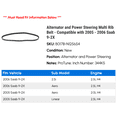 thumbnail image 2 of Alternator and Power Steering Multi Rib Belt - Compatible with 2005 - 2006 Saab 9-2X, 2 of 2