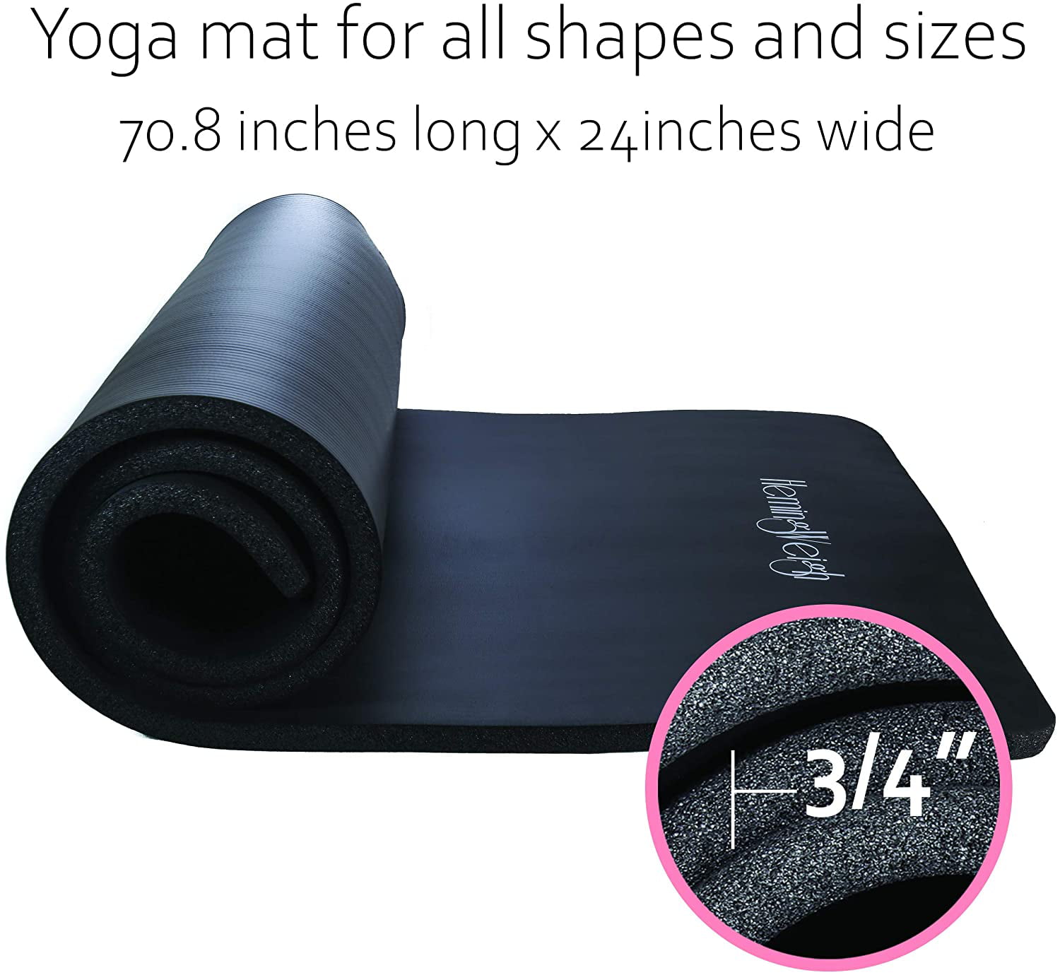 HemingWeigh 1 inch Thick Yoga Mat Extra Thick Non Slip Exercise Mat for Indoo... 