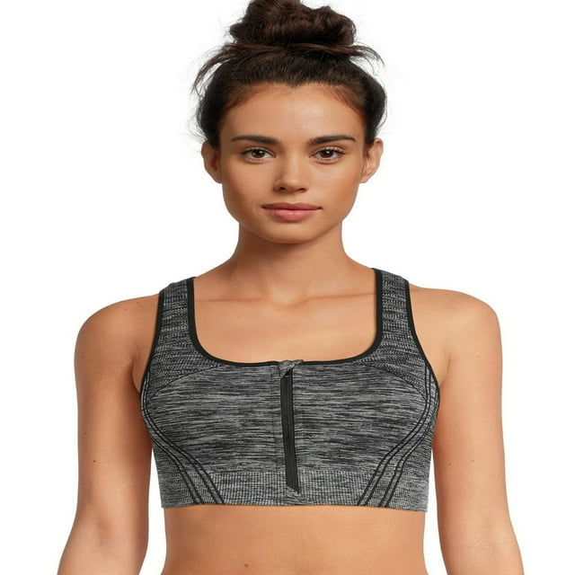 Baweave Women‘s Medium Support Zip Front Sports Bra Sizes S-3XL