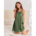 thumbnail image 3 of Ekouaer Silky Satin Nightgown for Women Sleeveless Sleepwear Tank Night Shirts Pleated Sleepshirt Casual Dress, 3 of 6